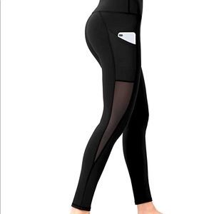 Women’s mesh yoga leggings with side double pockets!!!